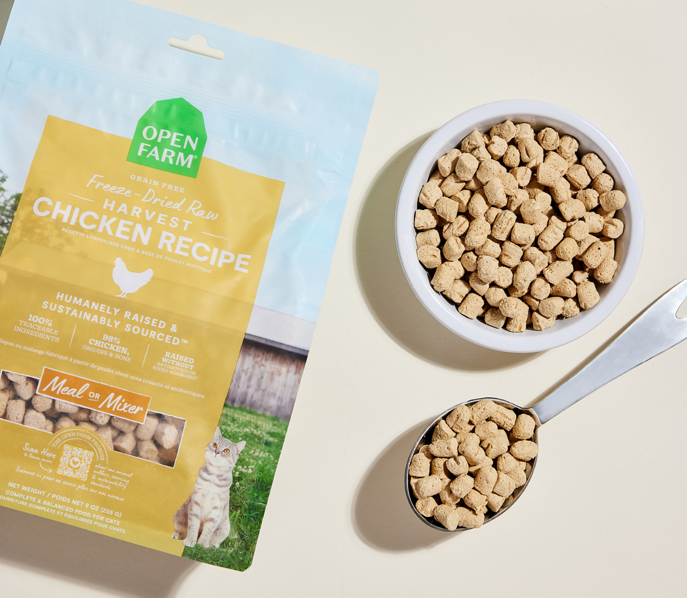 Open Farm Pet Harvest Chicken Freeze Dried Raw Morsels for Cats