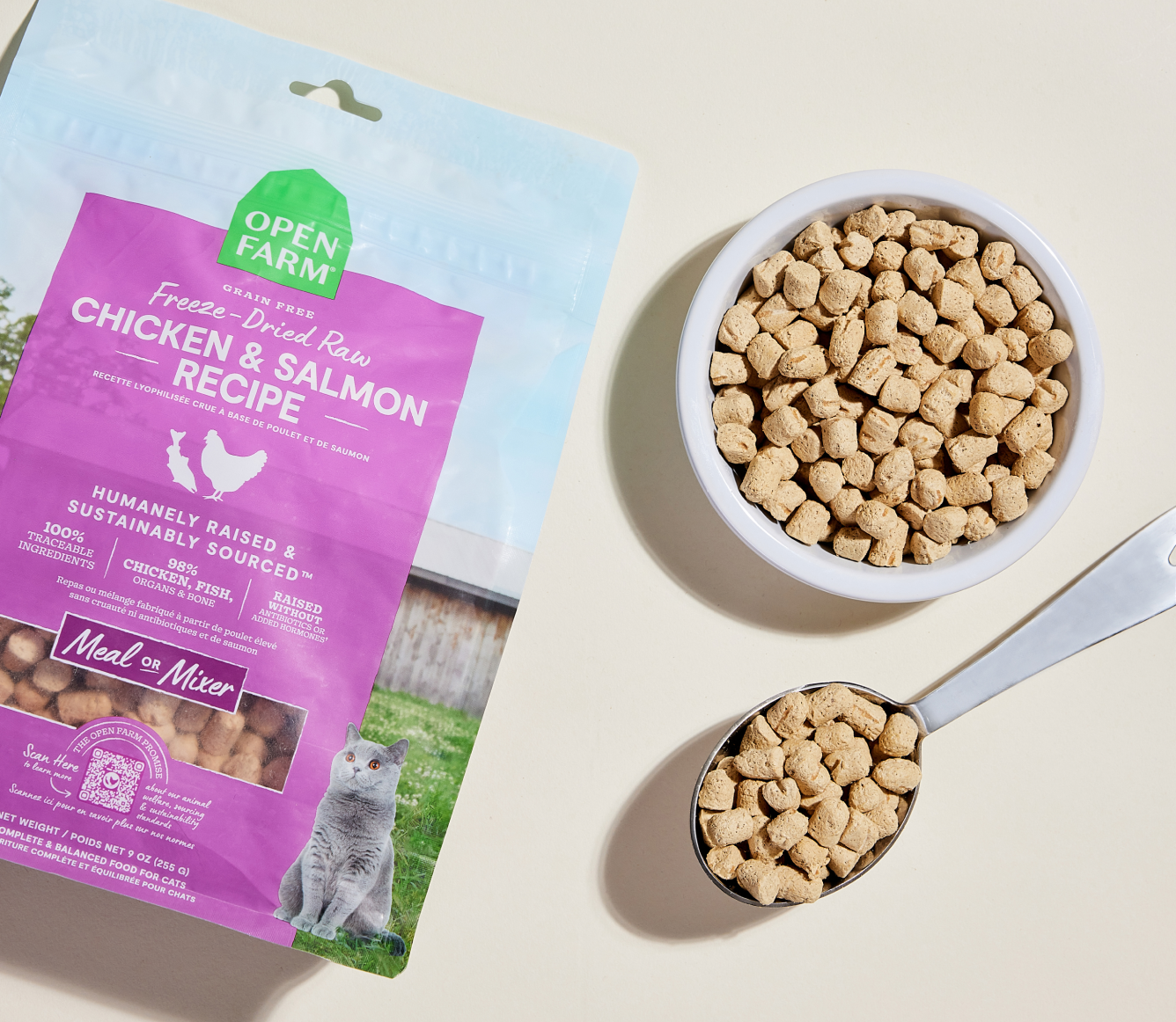 Open Farm Pet Chicken & Salmon Freeze Dried Raw Morsels for Cats