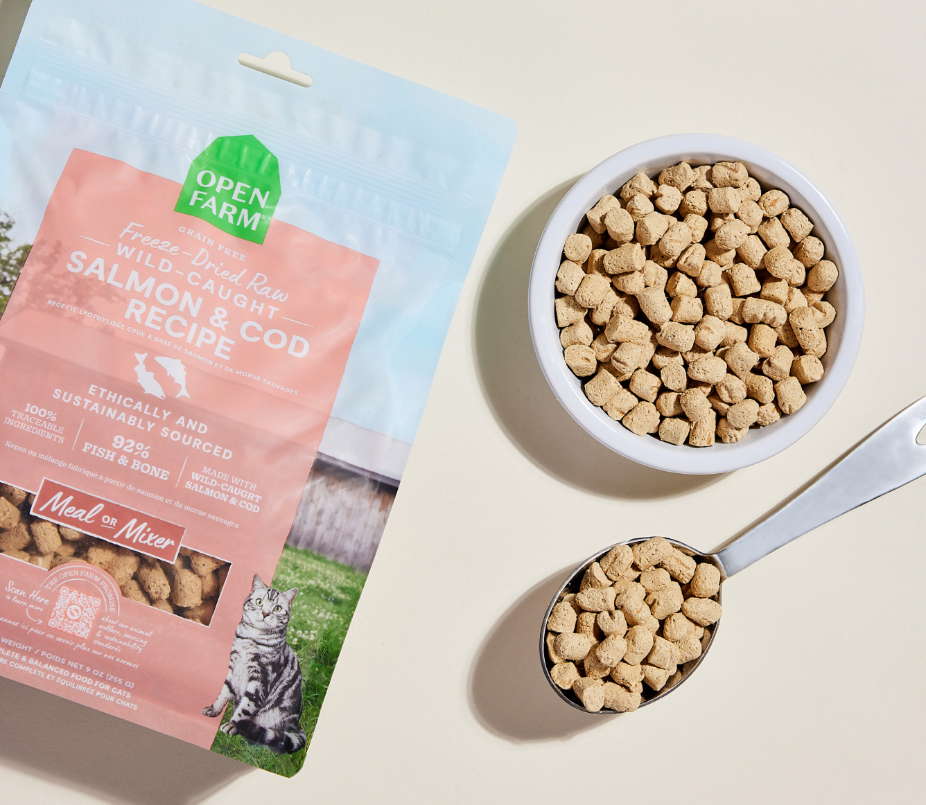 Open Farm Pet Wild-Caught Salmon & Cod Freeze Dried Raw Morsels for Cats