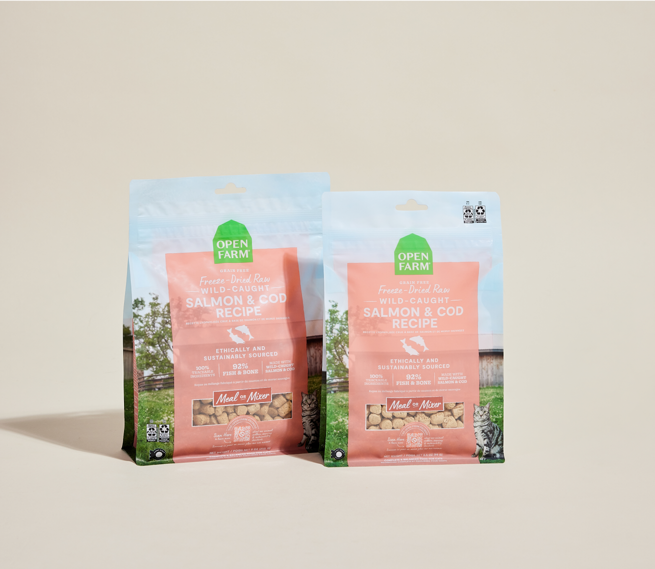 Open Farm Pet Wild-Caught Salmon & Cod Freeze Dried Raw Morsels for Cats