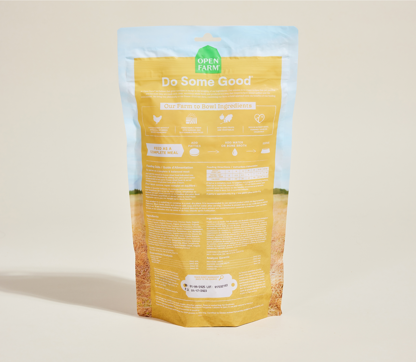 Open Farm Harvest Chicken Freeze Dried Raw Patties for Dogs