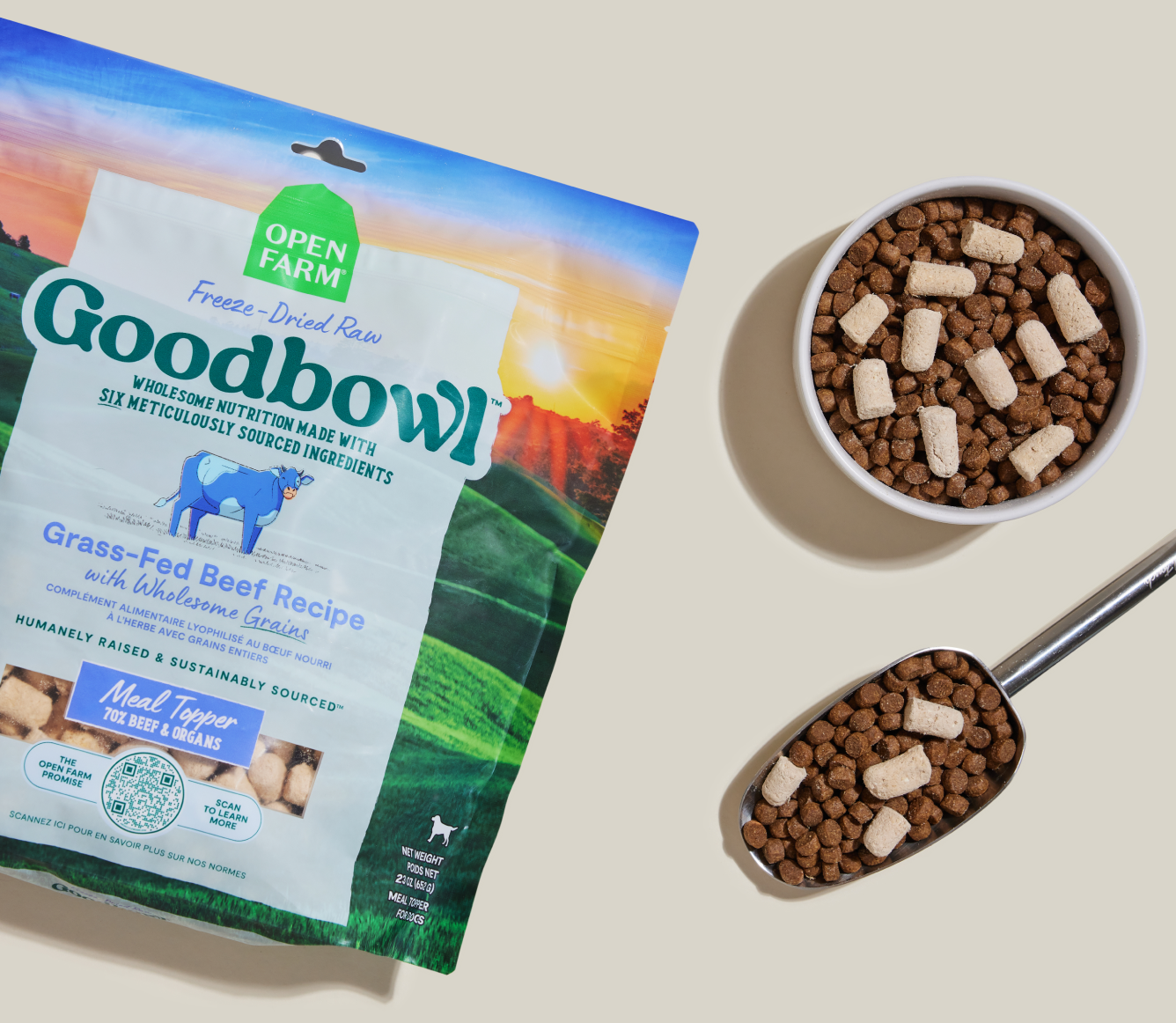 Open Farm Goodbowl Grass-Fed Beef Freeze Dried Raw Morsels for Dogs