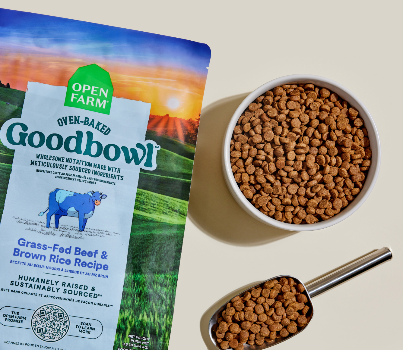 Open Farm Goodbowl Grass-Fed Beef & Brown Rice Dog Kibble