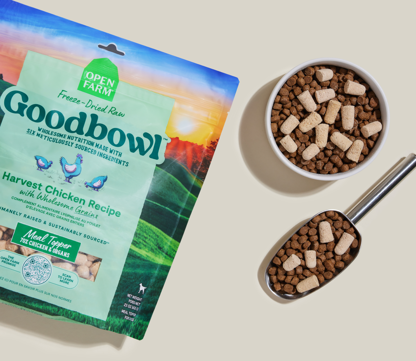 Open Farm Goodbowl Harvest Chicken Freeze Dried Raw Morsels for Dogs