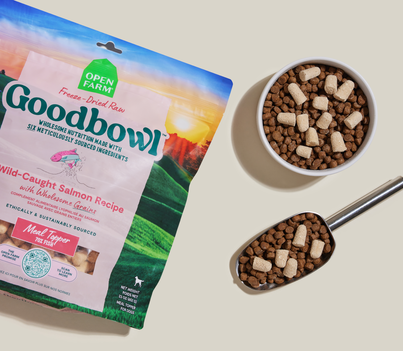 Open Farm Goodbowl Wild-Caught Salmon Freeze Dried Raw Morsels for Dogs