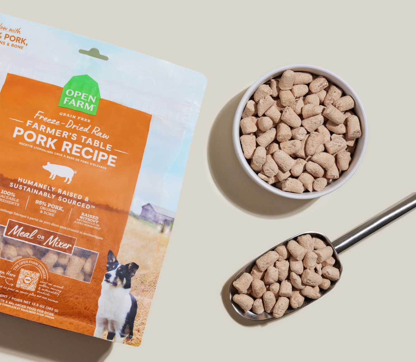 Open Farm Pet Farmer's Table Pork Freeze Dried Raw Morsels for Dogs