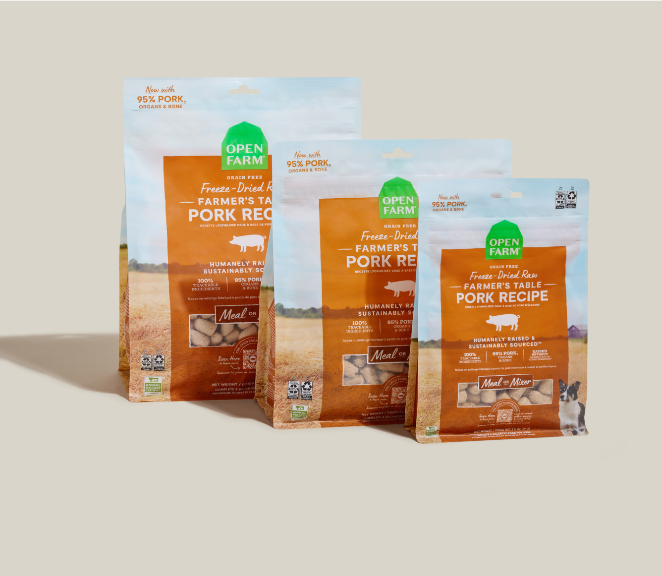 Open Farm Pet Farmer's Table Pork Freeze Dried Raw Morsels for Dogs
