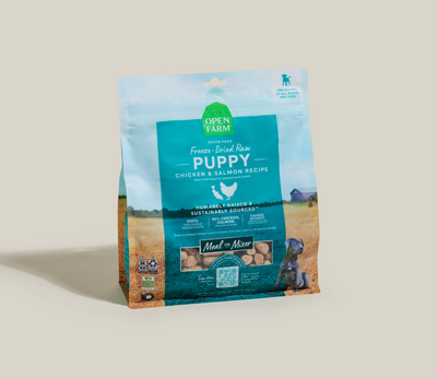 Open Farm Chicken & Salmon Freeze Dried Raw Morsels for Puppies