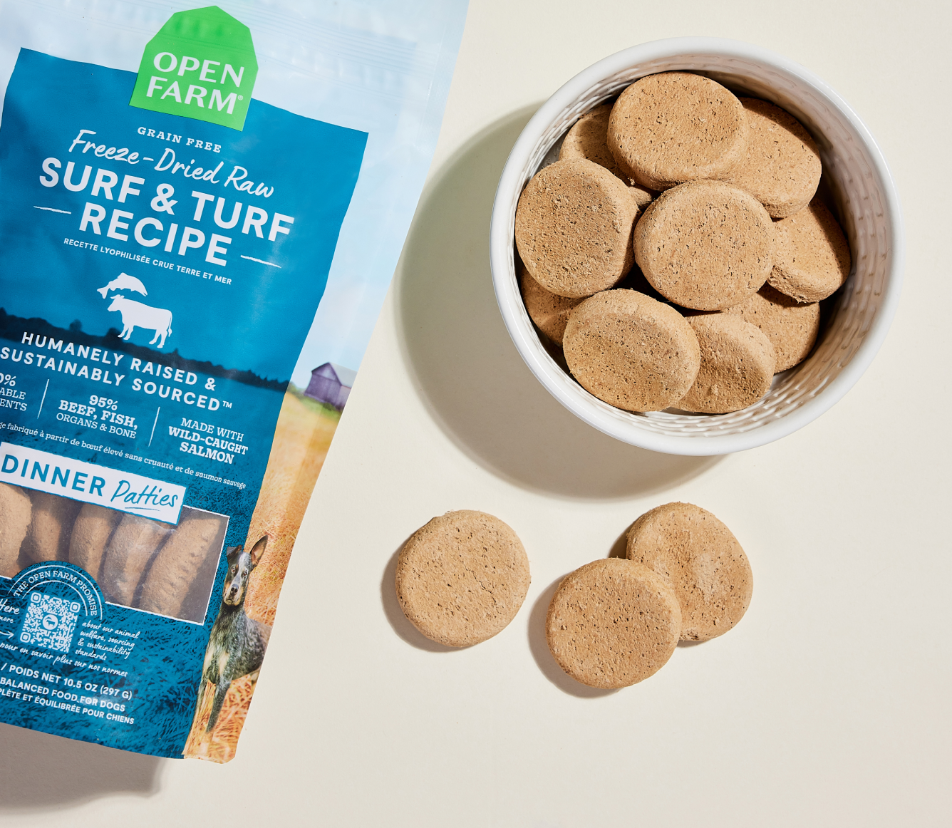 Open Farm Surf & Turf Freeze Dried Raw Patties for Dogs