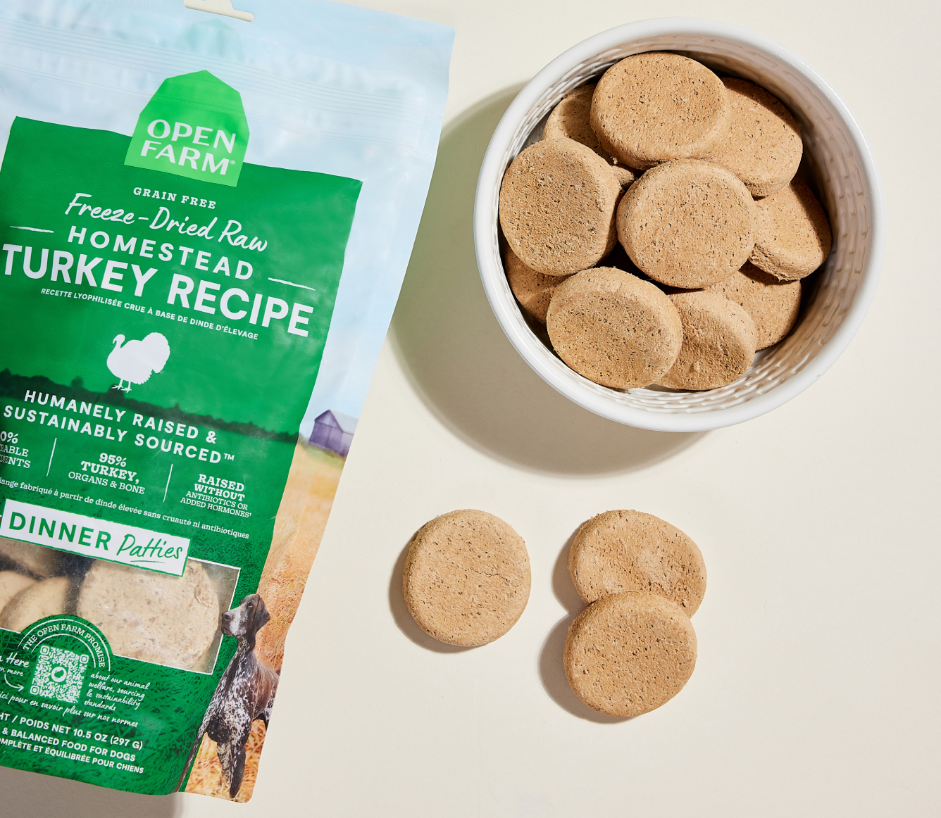 Open Farm Homestead Turkey Freeze Dried Raw Patties for Dogs