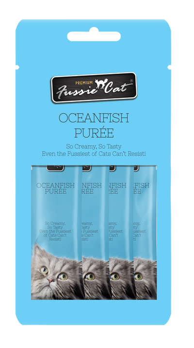 Fussie Cat Oceanfish Purée 0.5-oz, 4-Pack, Cat Treat