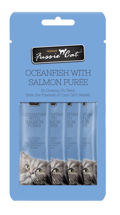 Fussie Cat Oceanfish With Salmon Purée 0.5-oz, 4-Pack, Cat Treat