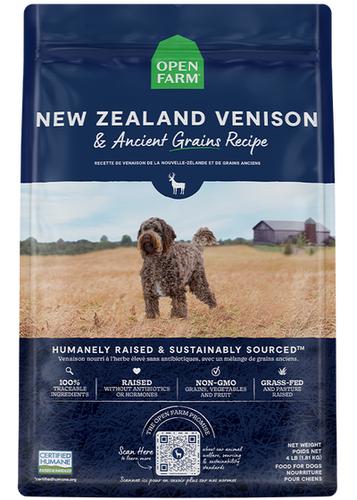 Open Farm New Zealand Venison & Ancient Grains Dog Kibble