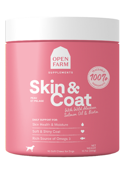 Open Farm Skin & Coat Food Supplement Chews for Dogs