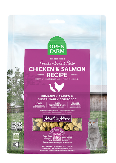 Open Farm Pet Chicken & Salmon Freeze Dried Raw Morsels for Cats