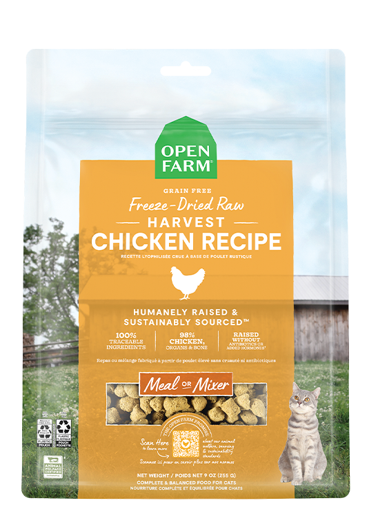 Open Farm Pet Harvest Chicken Freeze Dried Raw Morsels for Cats