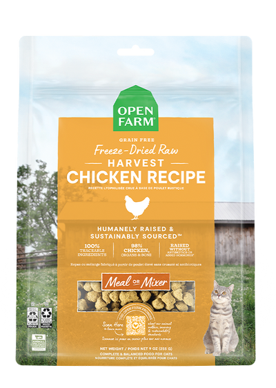 Open Farm Pet Harvest Chicken Freeze Dried Raw Morsels for Cats