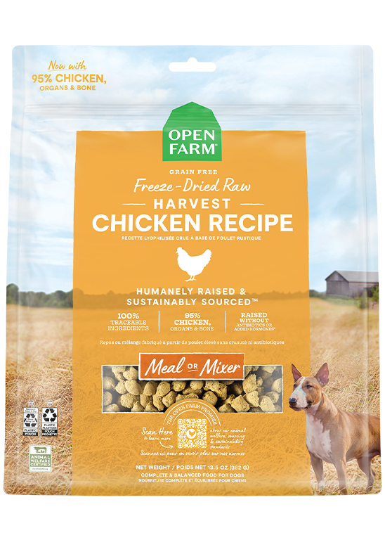Open Farm Pet Harvest Chicken Freeze Dried Raw Morsels for Dogs