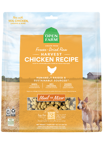 Open Farm Pet Harvest Chicken Freeze Dried Raw Morsels for Dogs