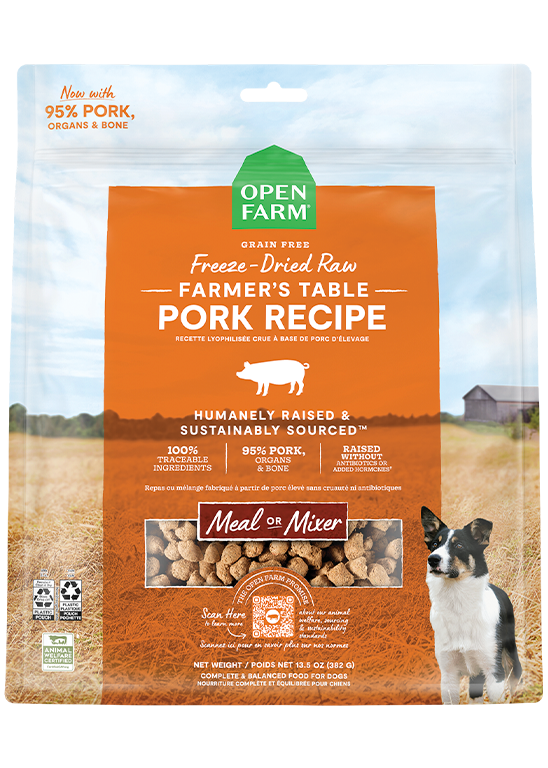 Open Farm Pet Farmer's Table Pork Freeze Dried Raw Morsels for Dogs