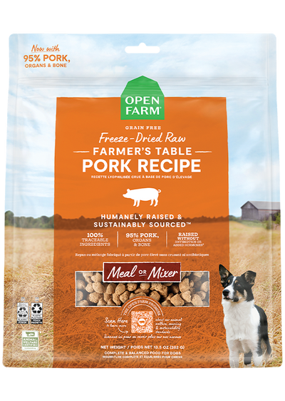 Open Farm Pet Farmer's Table Pork Freeze Dried Raw Morsels for Dogs