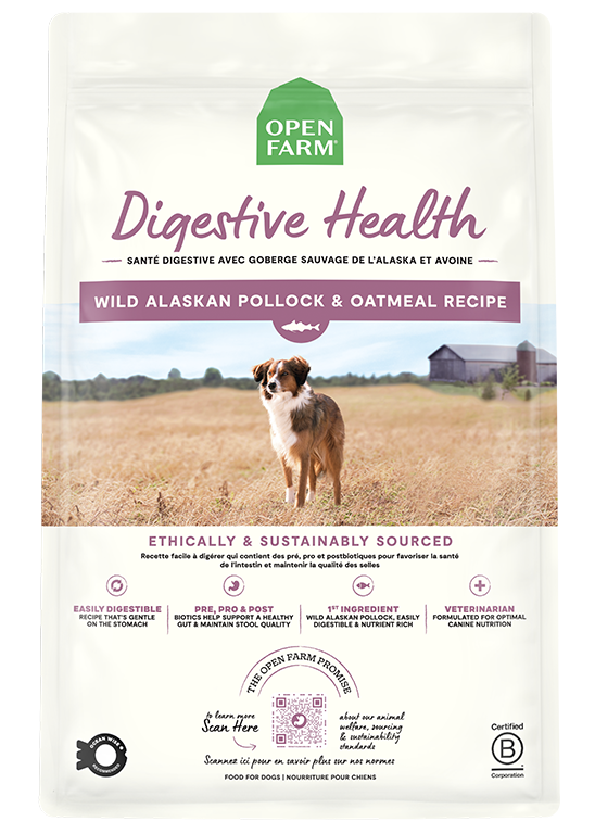 Open Farm Pollock & Oatmeal Digestive Health Dog Kibble