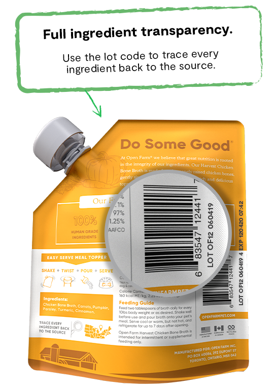 Open Farm Harvest Chicken Bone Broth For Dogs
