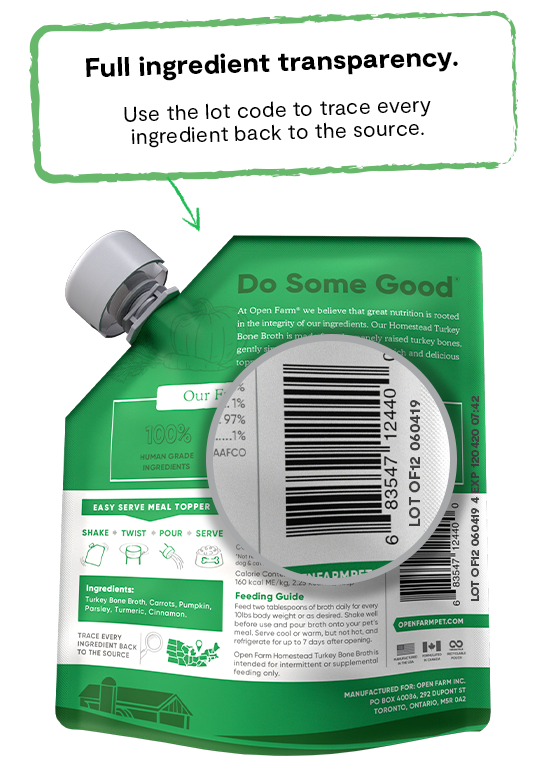 Open Farm Homestead Turkey Bone Broth For Dogs