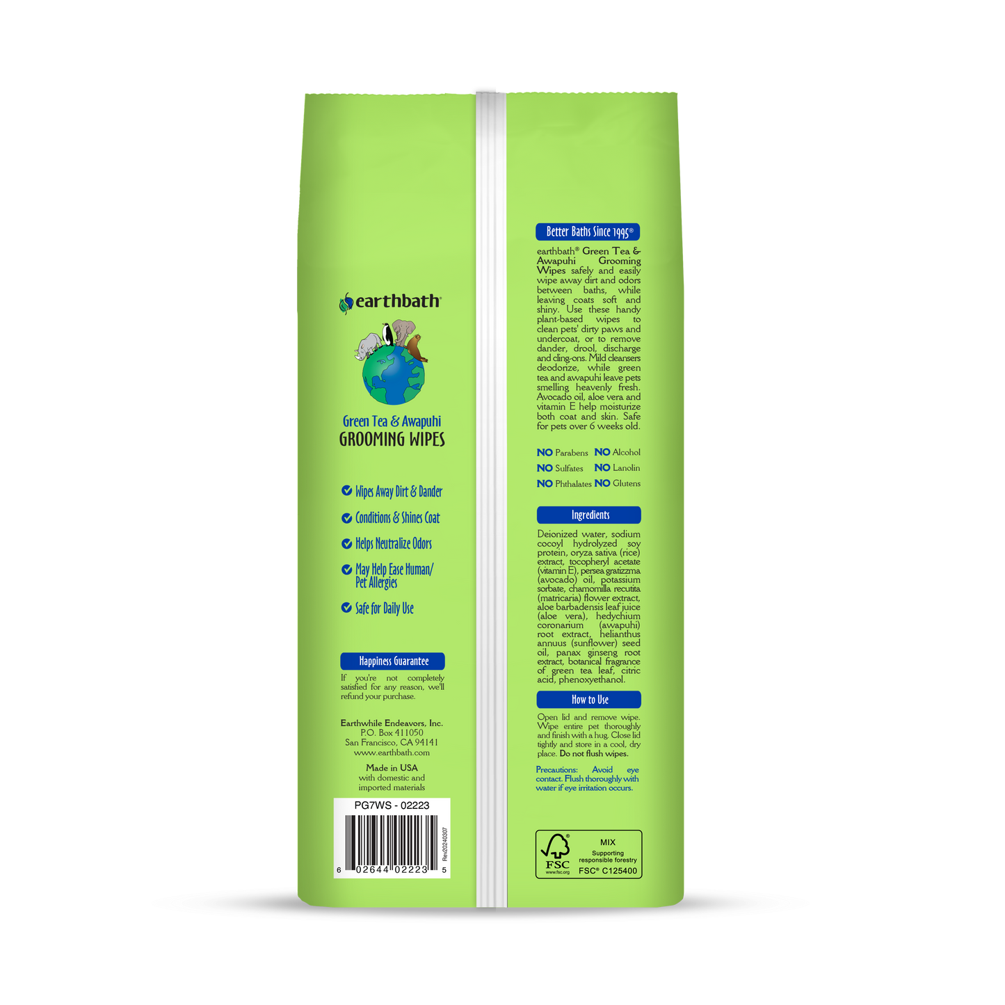 Grooming Wipes - Green Tea & Awapuhi