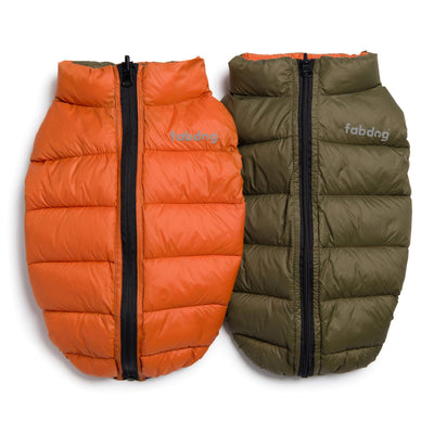 Olive & Orange Pack N' Go Reversible Puffer