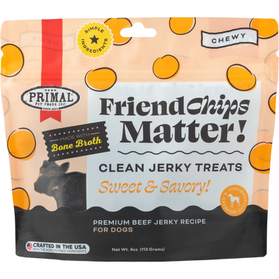 Primal FriendChips Matter Jerky Treats for Dogs - Beef Recipe