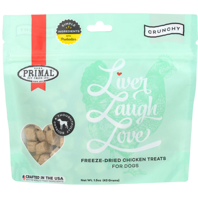 Primal Liver Laugh Love Freeze-Dried Treats for Dogs - Chicken Liver Recipe