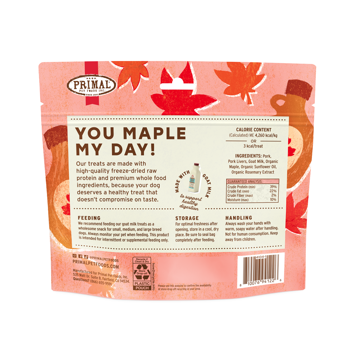 Primal Freeze-Dried Raw Dog Treats - You Maple My Day