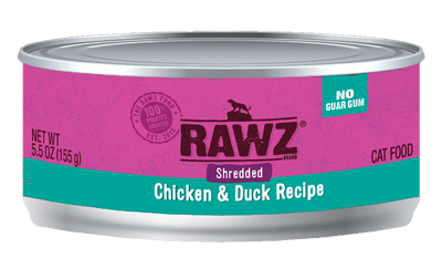RAWZ® Shredded Chicken and Duck Recipe, Wet Cat Food