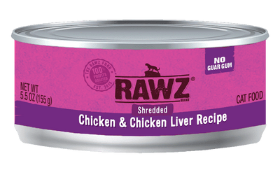RAWZ® Shredded Chicken and Chicken Liver Recipe, Wet Cat Food