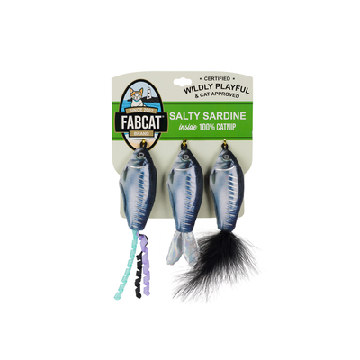 Salty Sardines Foodie 3-Pack Cat Toy
