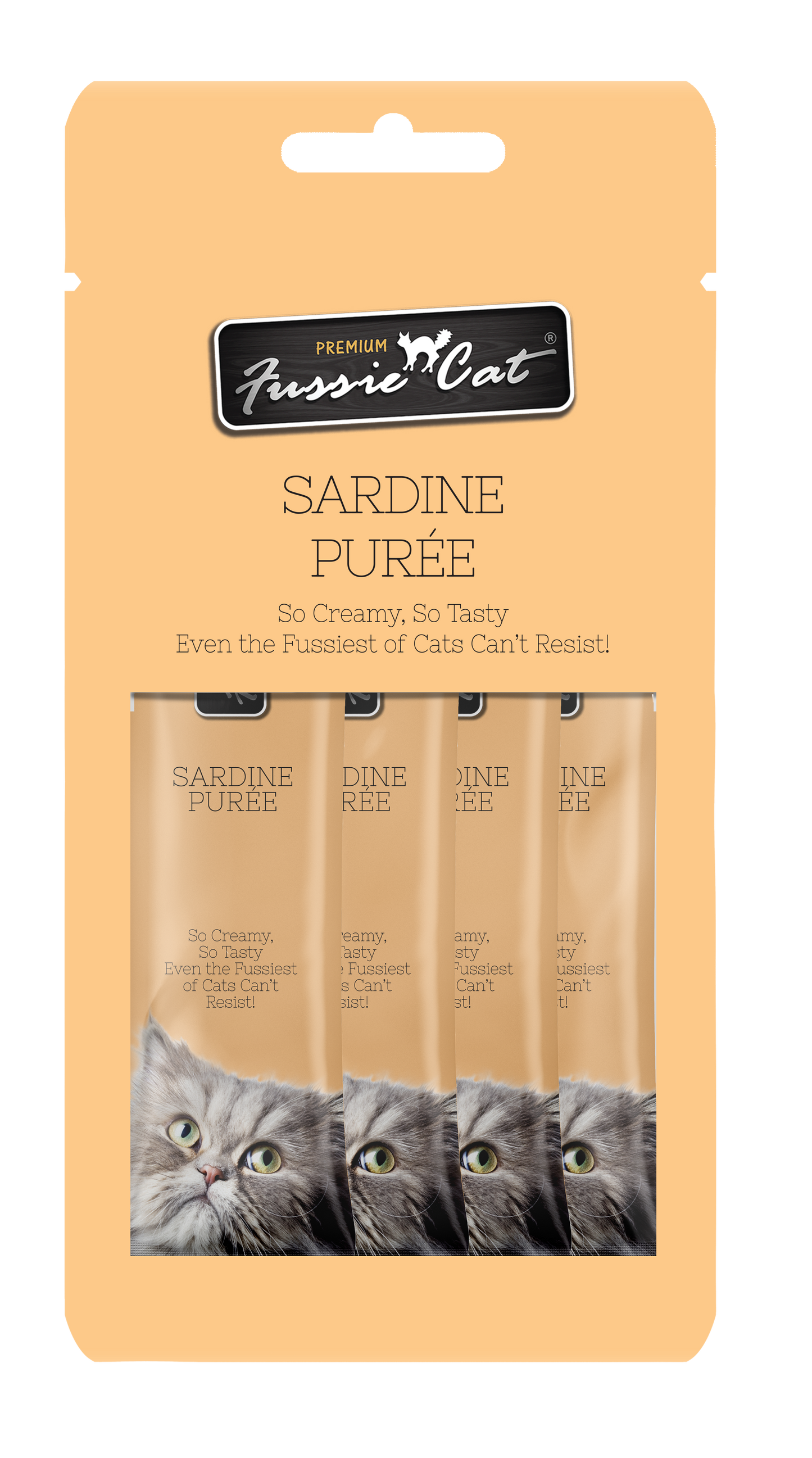 Fussie Cat Sardine Purée 0.5-oz, 4-Pack, Cat Treat