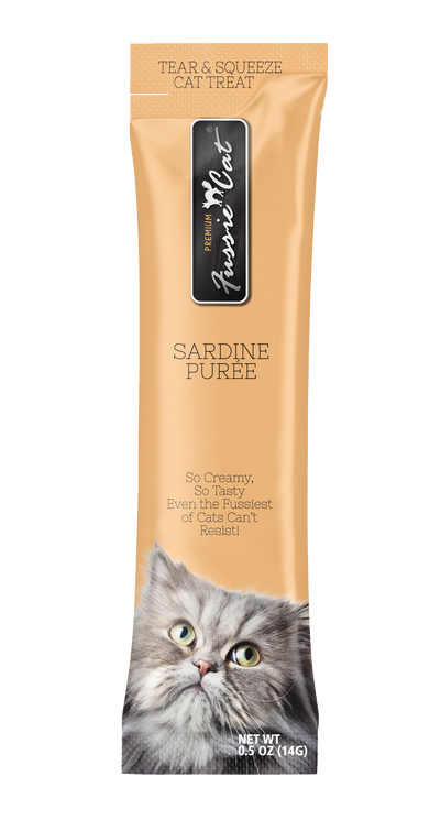 Fussie Cat Sardine Purée 0.5-oz, 4-Pack, Cat Treat