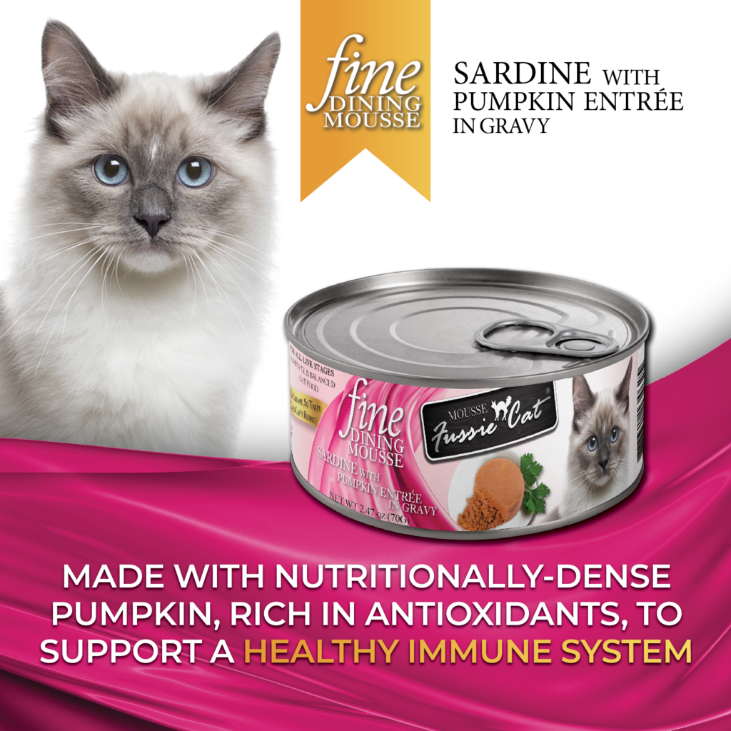 Fussie Cat Fine Dining Mousse Sardine With Pumpkin Entree In Gravy 2.47-oz, Wet Cat Food, Case Of 24