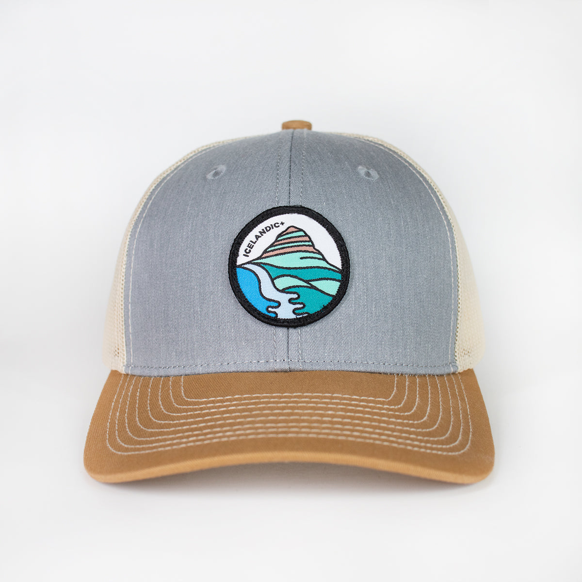 Iceland Mountain Gray Gold Mesh Hat