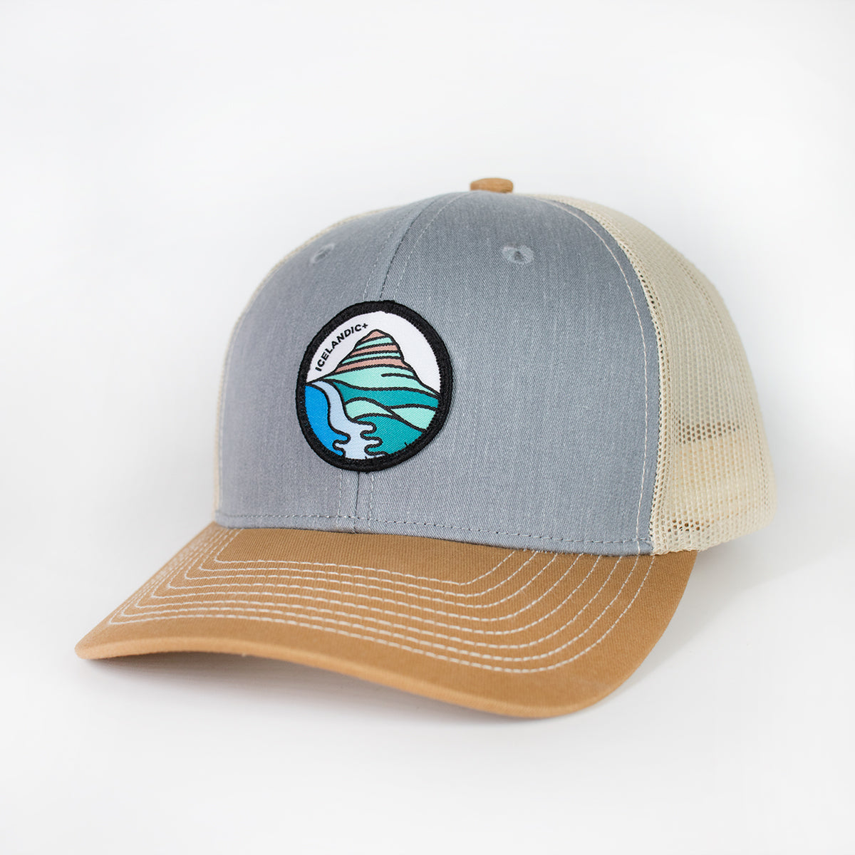 Iceland Mountain Gray Gold Mesh Hat