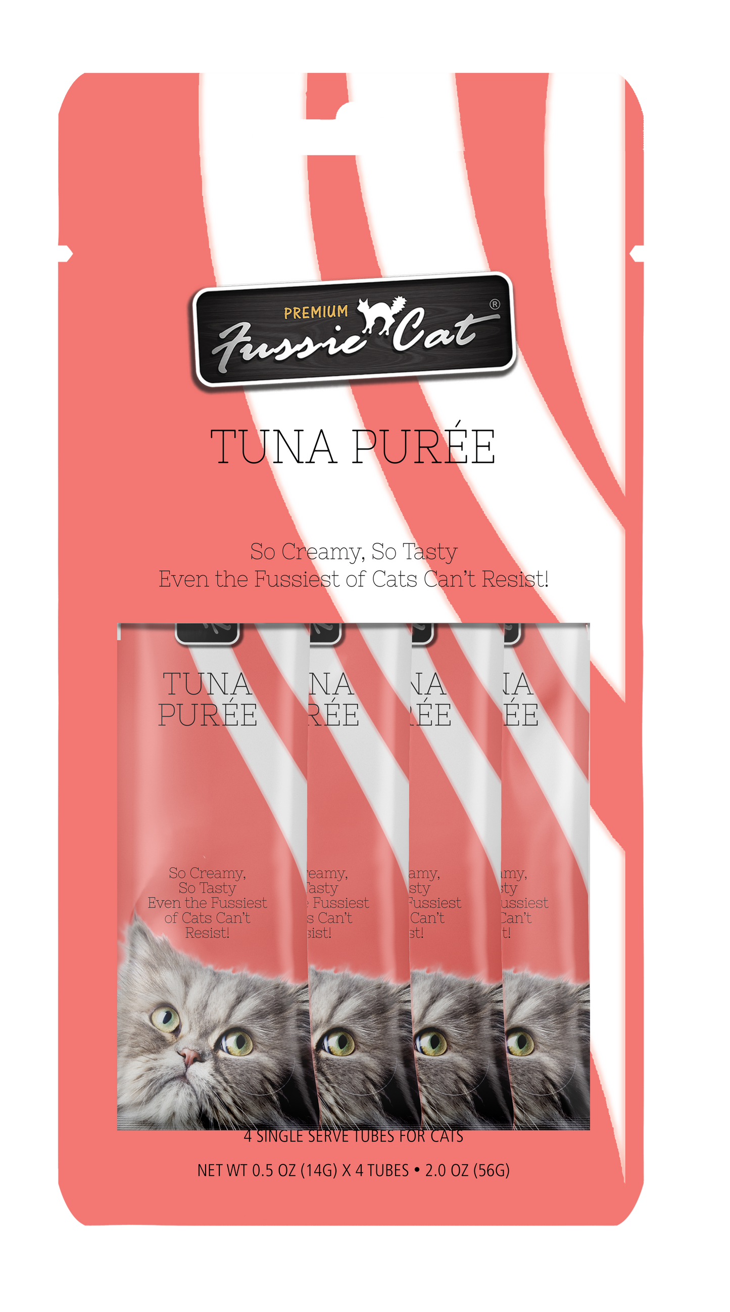 Fussie Cat Tuna Purée 0.5-oz, 4-Pack, Cat Treat