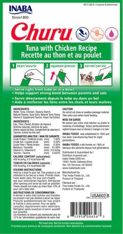 Inaba Churu Tuna With Chicken Recipe 2-oz, Cat Treat