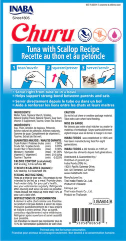 Inaba Churu Tuna With Scallop Recipe 2-oz, Cat Treat