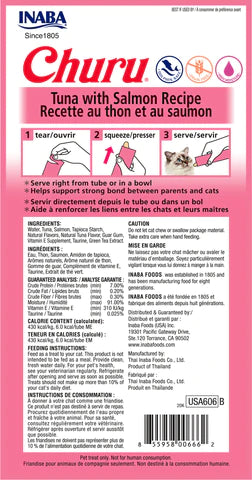 Inaba Churu Tuna With Salmon Recipe 2-oz, Cat Treat