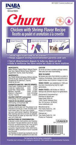 Inaba Churu Chicken With Shrimp Recipe 2-oz, Cat Treat