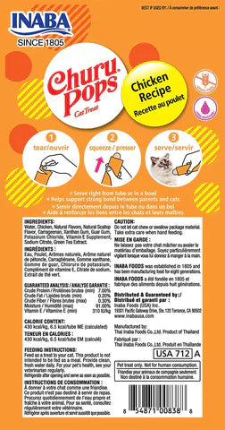 Inaba Churu Pops Chicken Recipe 2.16-oz, Cat Treat