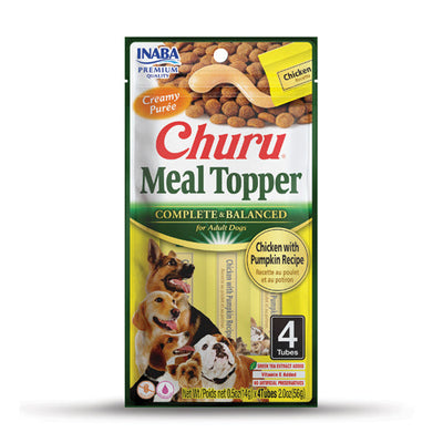Inaba Churu Meal Topper For Dogs, Chicken & Pumpkin Recipe, 4-Pack of 0.5-oz Tubes