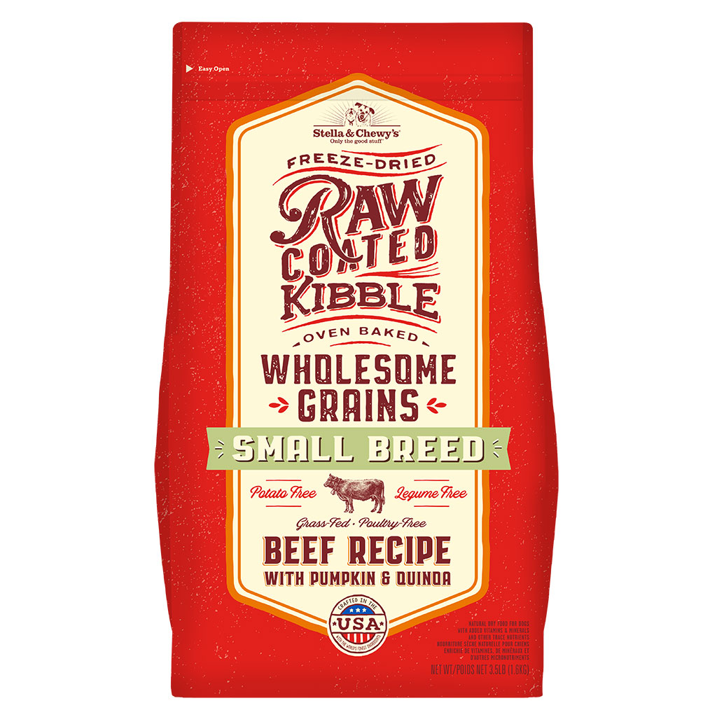 Small Breed Beef Recipe with Pumpkin & Quinoa Raw Coated Kibble Wholesome Grains
