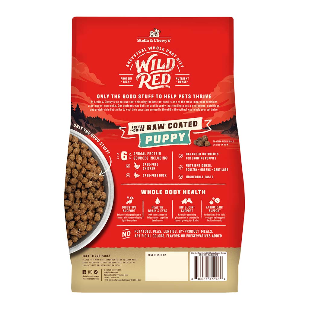 Wild Red Raw Coated Wholesome Grains Puppy Prairie Recipe
